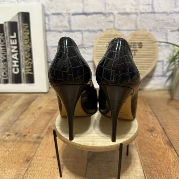 Giuseppe Zanotti Black Patent leather platform peep toe stiletto heel Pumps 41 - Picture 9 of 13